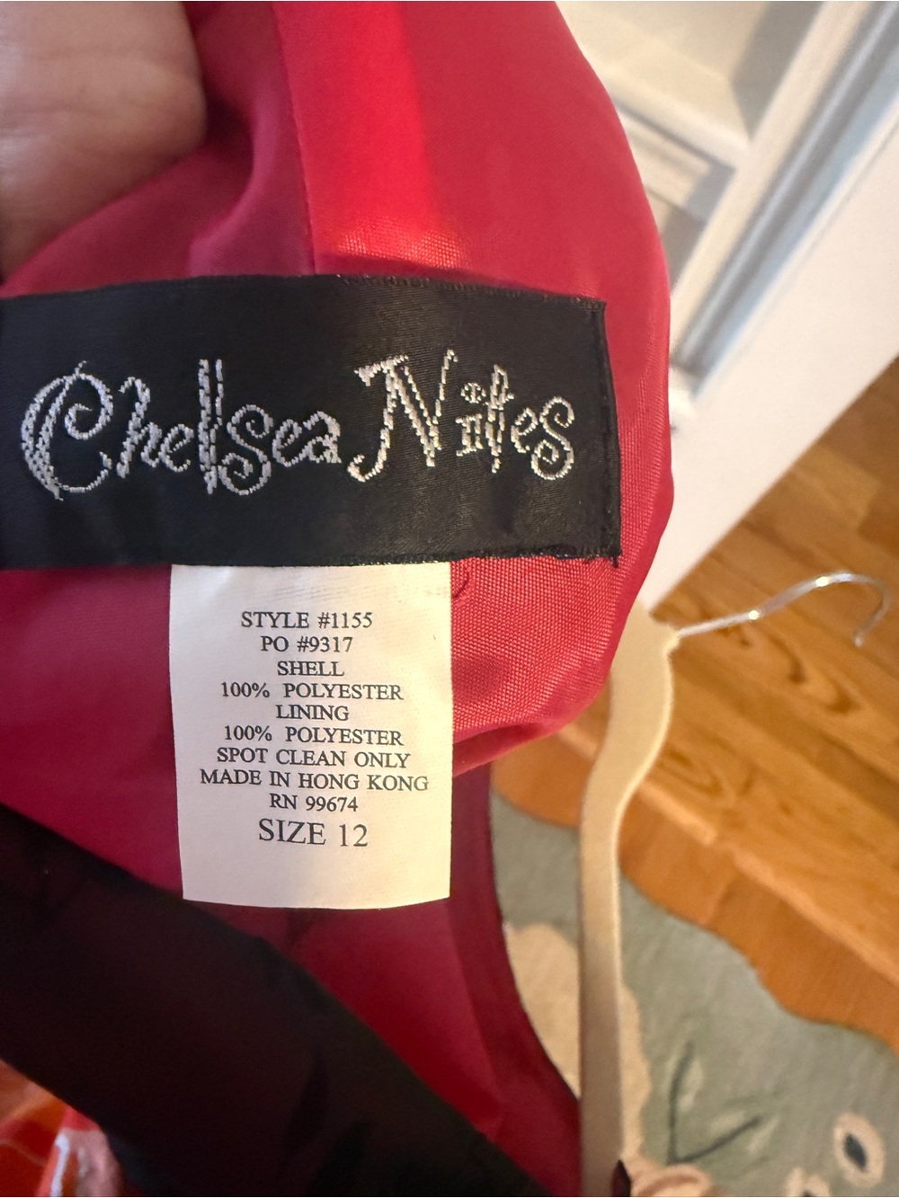 Vintage Chelsea Nites Sleeveless Pink Dress with Black Floral Overlay - Picture 10 of 10